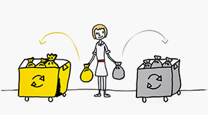 Ilustración ciudadana reciclando